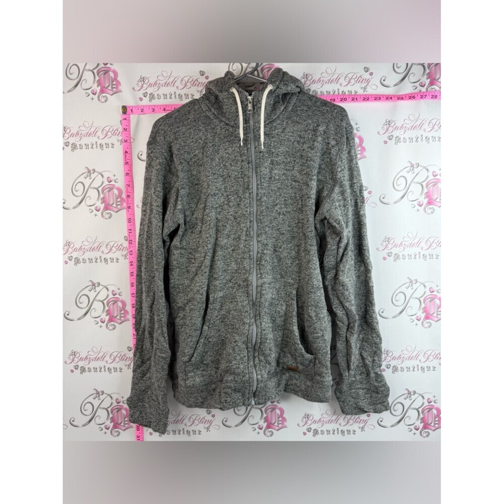 Quiksilver hoodie sweater heathered white Grey Zip-Up Hooded Sweatshirt